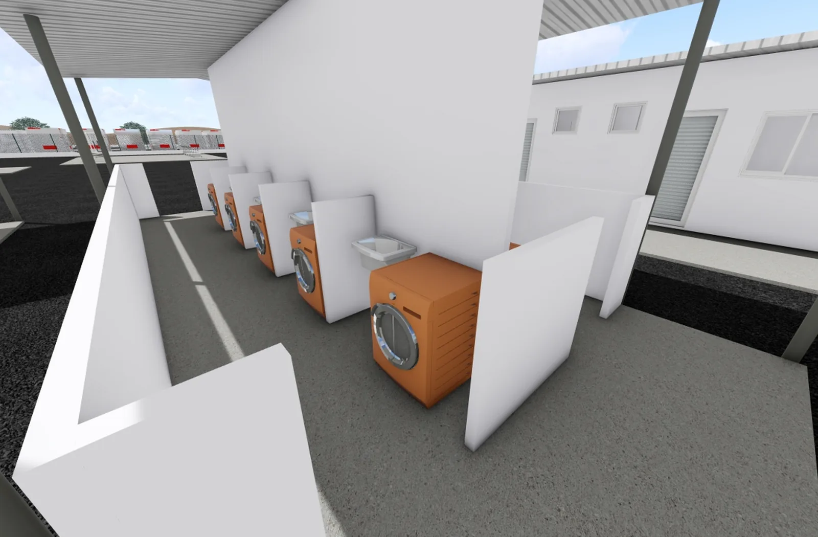 Render de alojamento e mobiliário em obra no Piauí